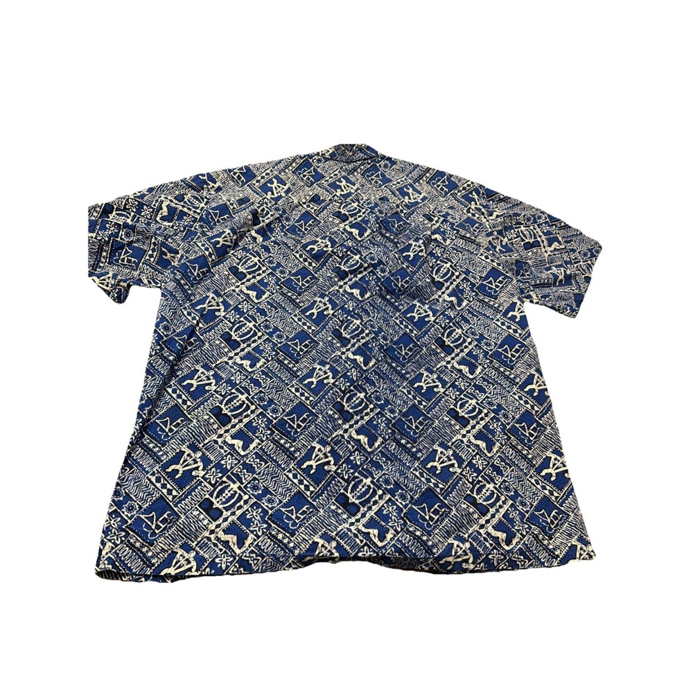 Steve and Barrys Mens Size Large Blue Hawaiian Short Sleeve Button Up - Picture 4 of 6